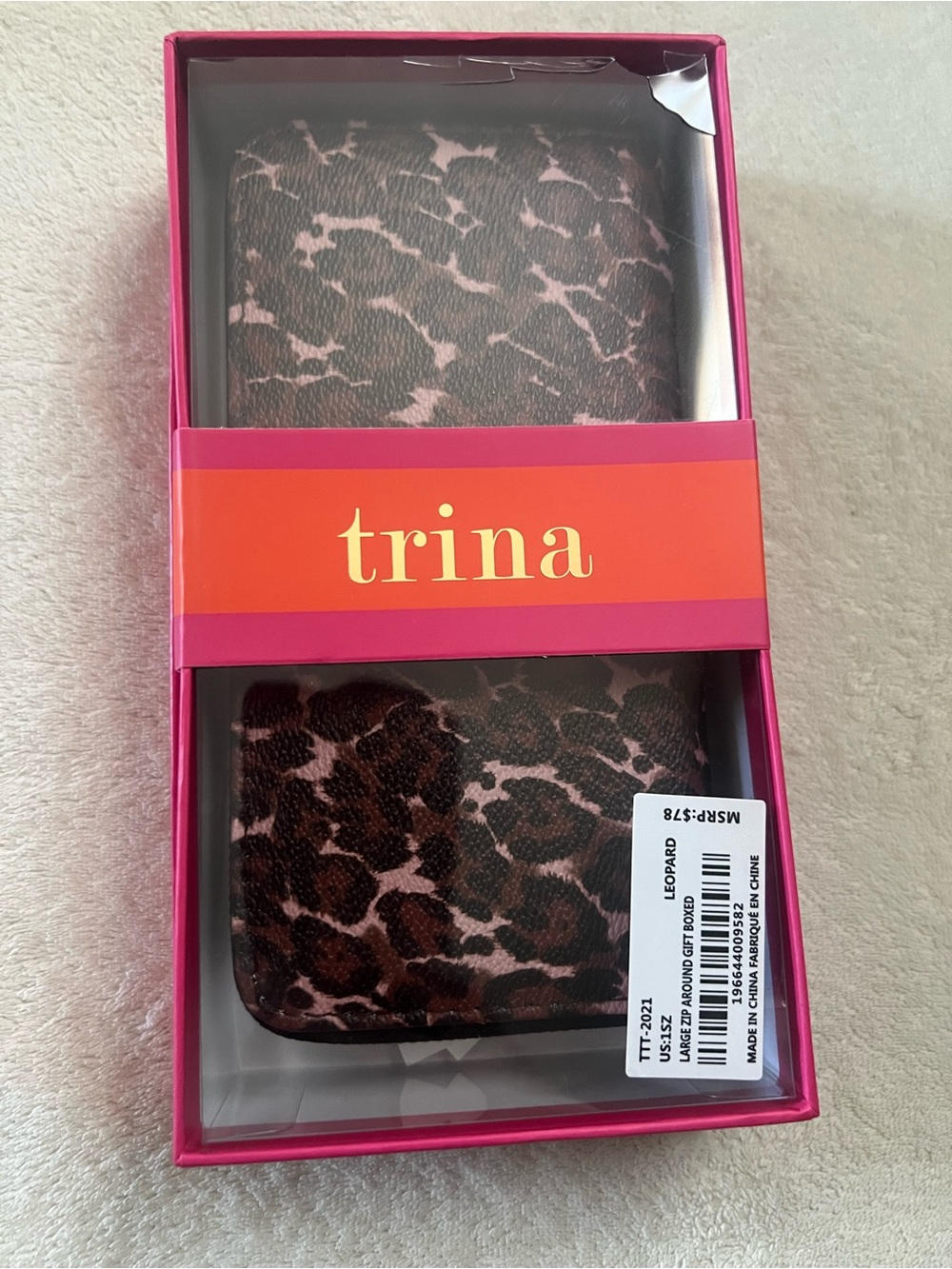 Trina Turk large leopard-print zip-around wallet